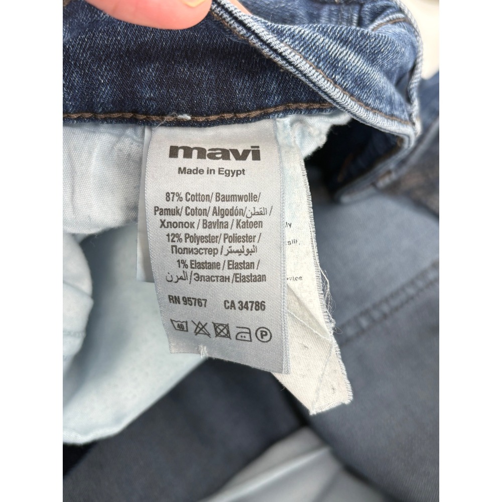 Mavi Zach Straight Leg Mens Jeans 38x32 Dark Wash Stretch Denim Distressed - Picture 5 of 7
